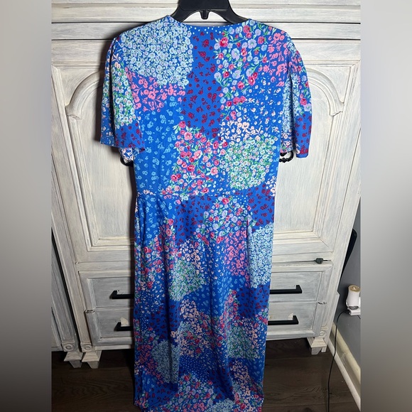 Long Tall Sally Blue Floral Midi Tea Dress Dress Dainty Garden Party‎ - Picture 10 of 11